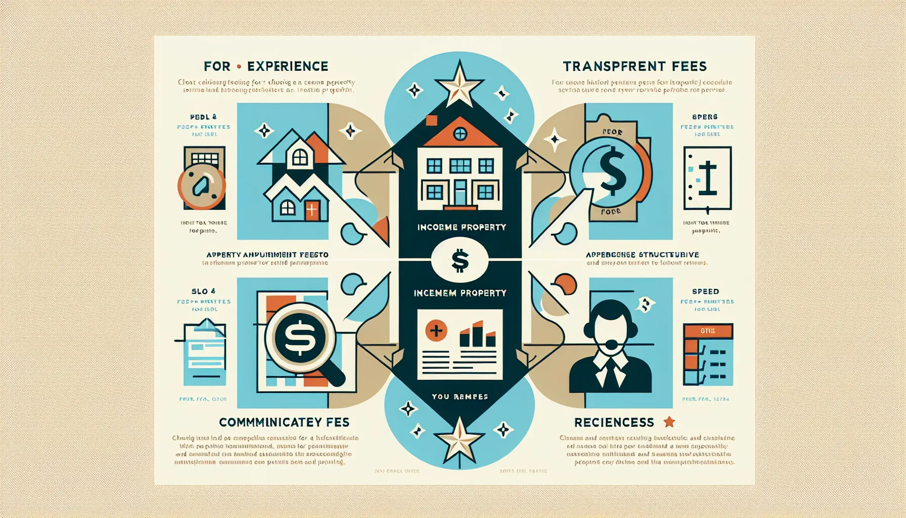 Infographic comparing key factors in choosing a Lafayette income property service.