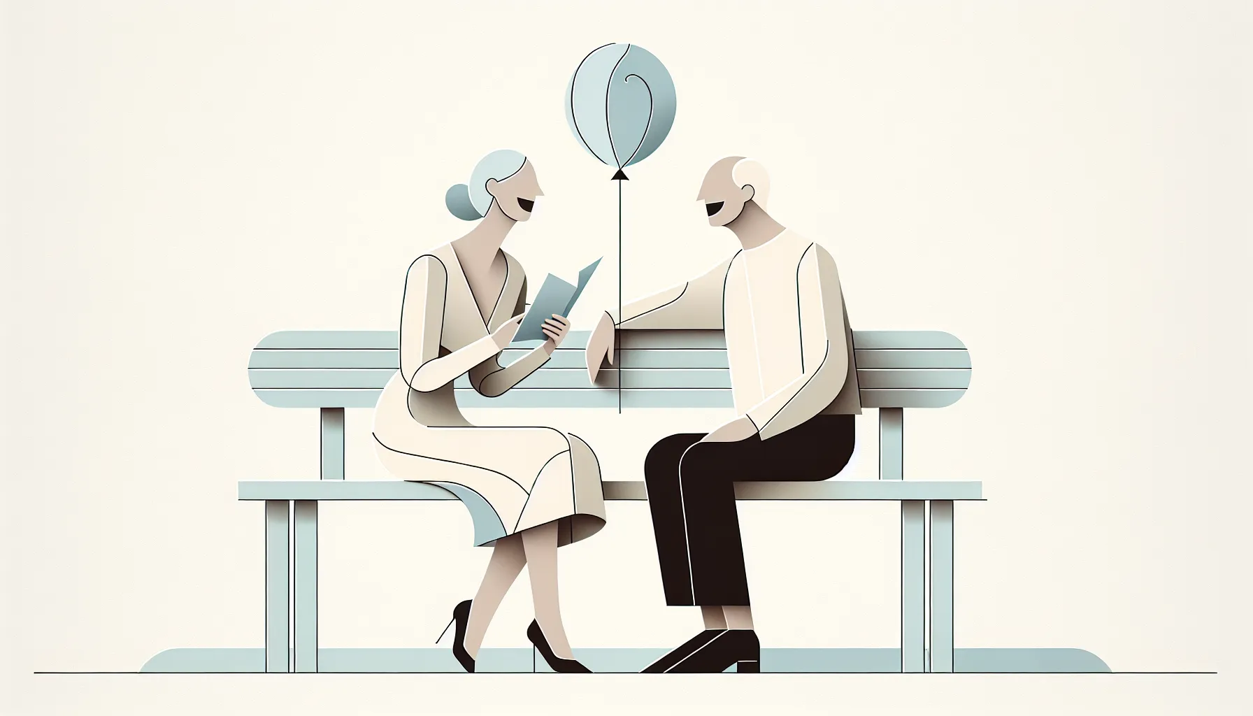 two friends laughing together with birthday cards and a balloon