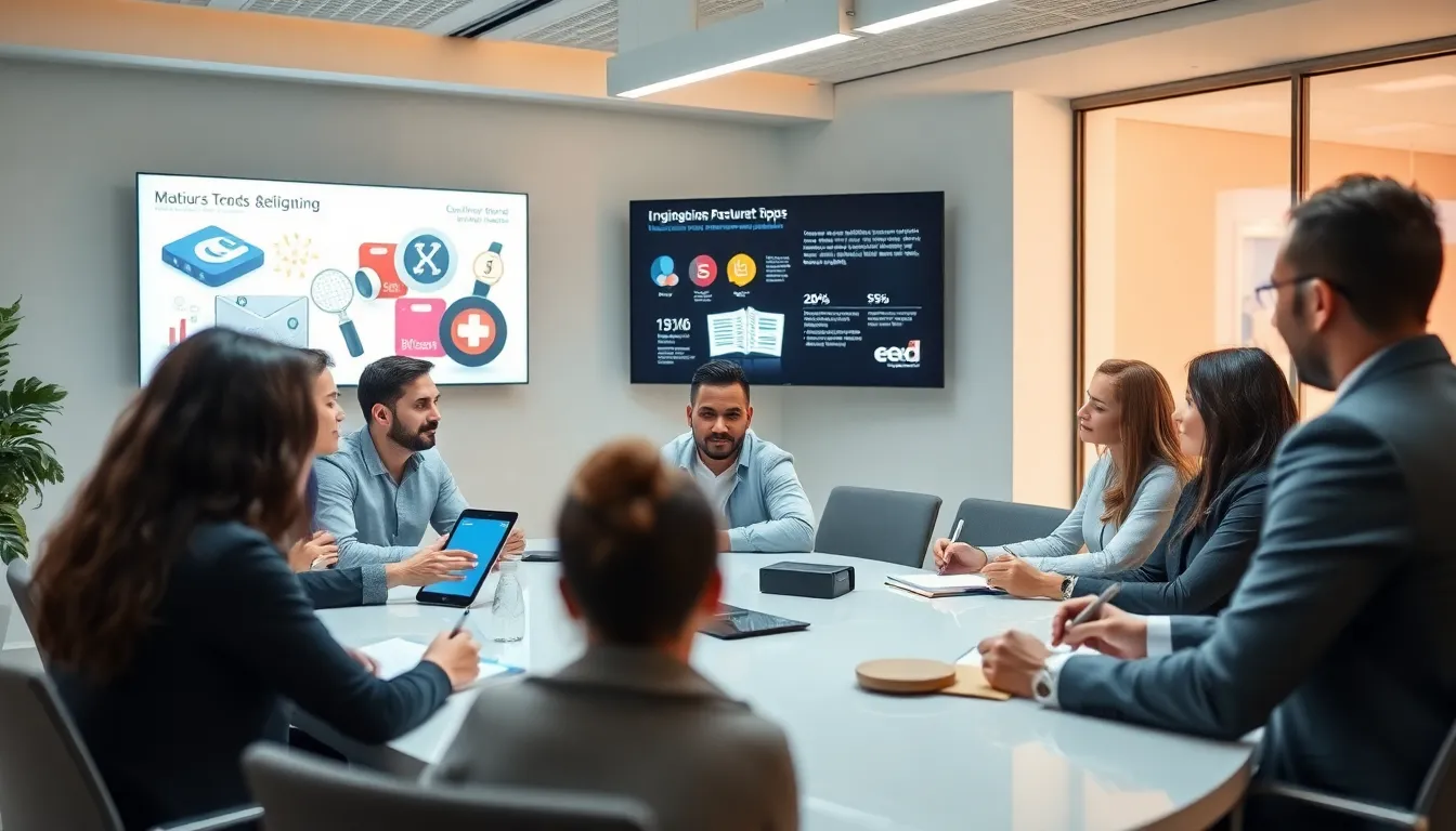 diverse professionals collaborating in a modern office setting.