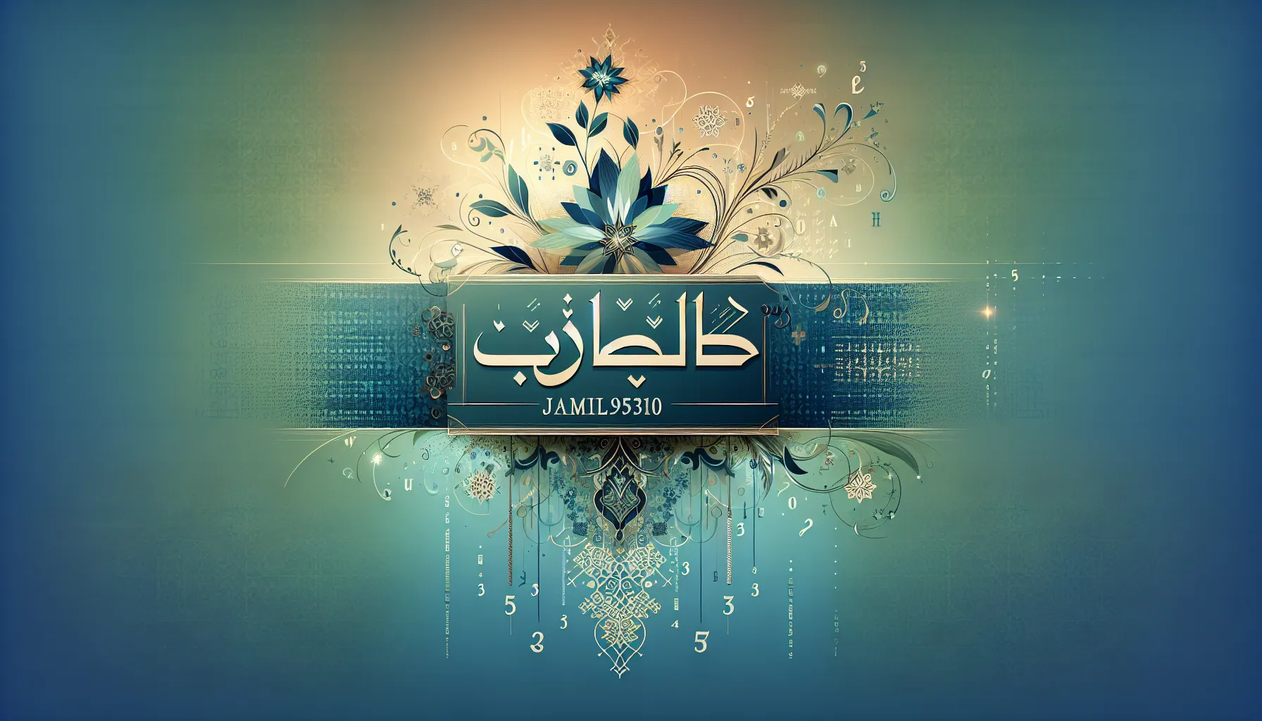 Artistic representation of 'Jamil95310' with elegant typography and cultural motifs.