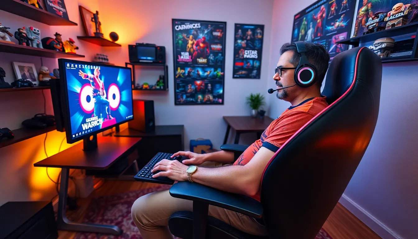 Larry Nando in a gaming setup, engaging with his community.