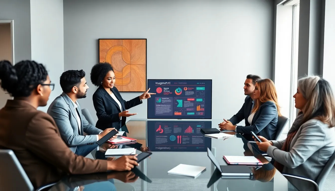 diverse team discussing the concept of rjvgkfqyc in a conference room.