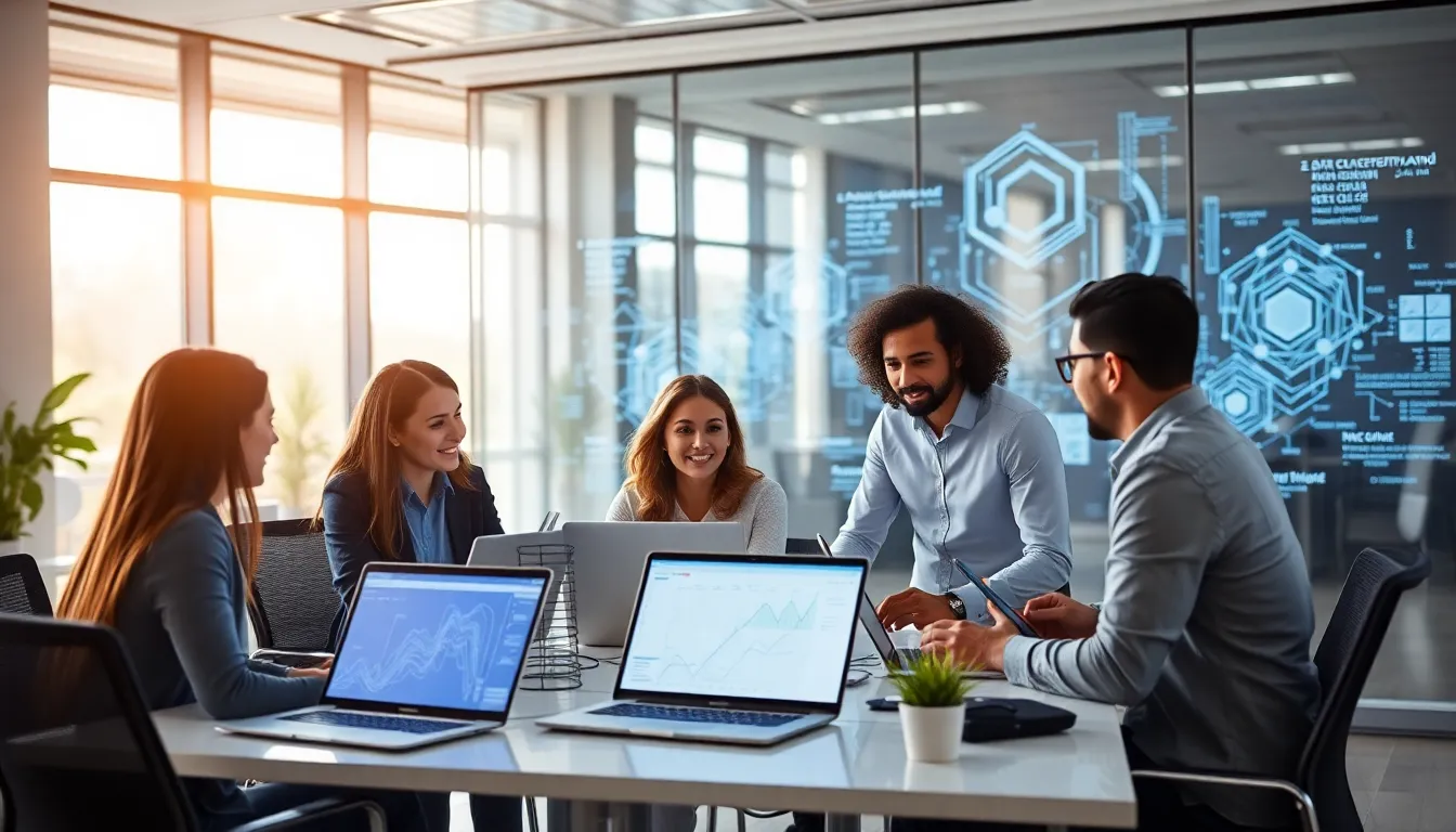diverse team discussing advanced data categorization in a modern office.