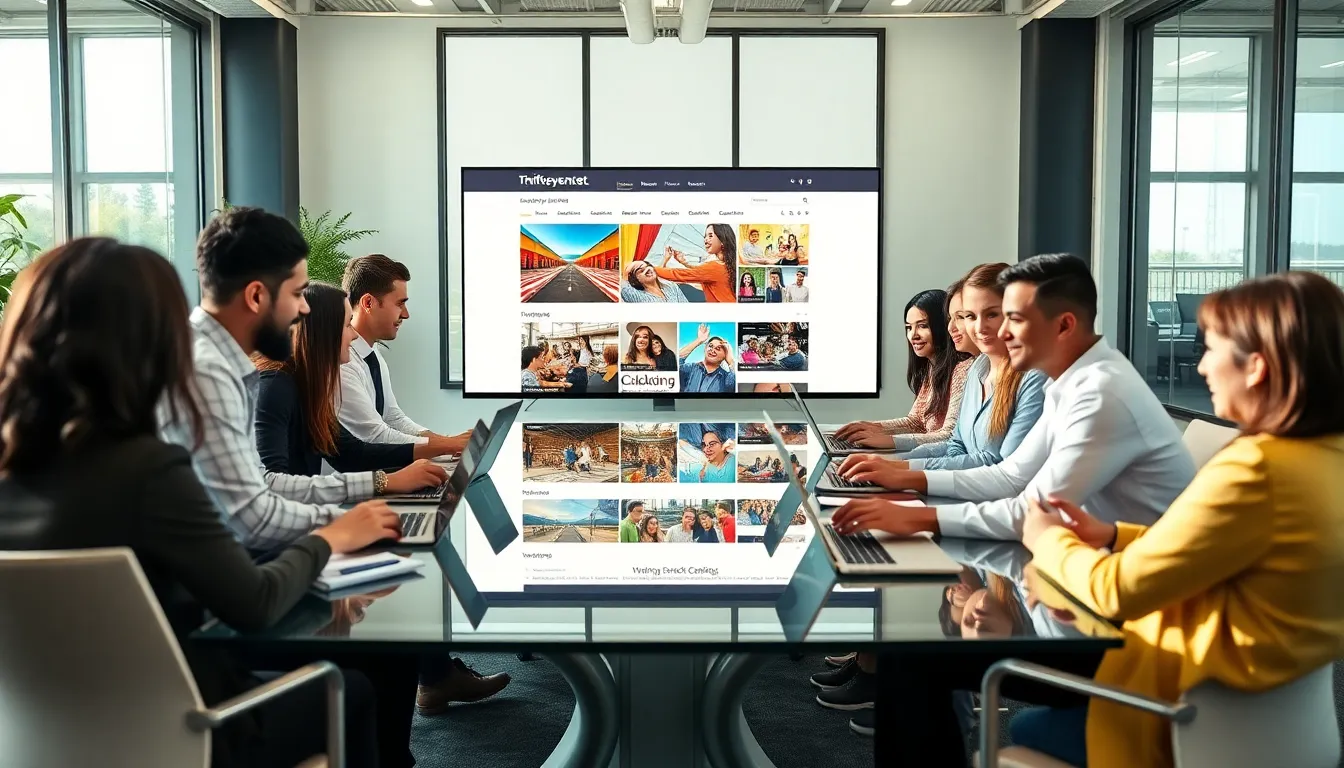 diverse team collaborating on event planning in a modern office.