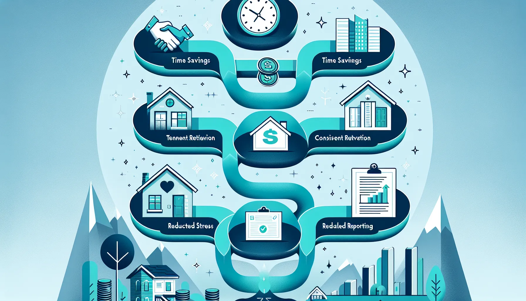 infographic showing five key benefits of landlord services for property owners