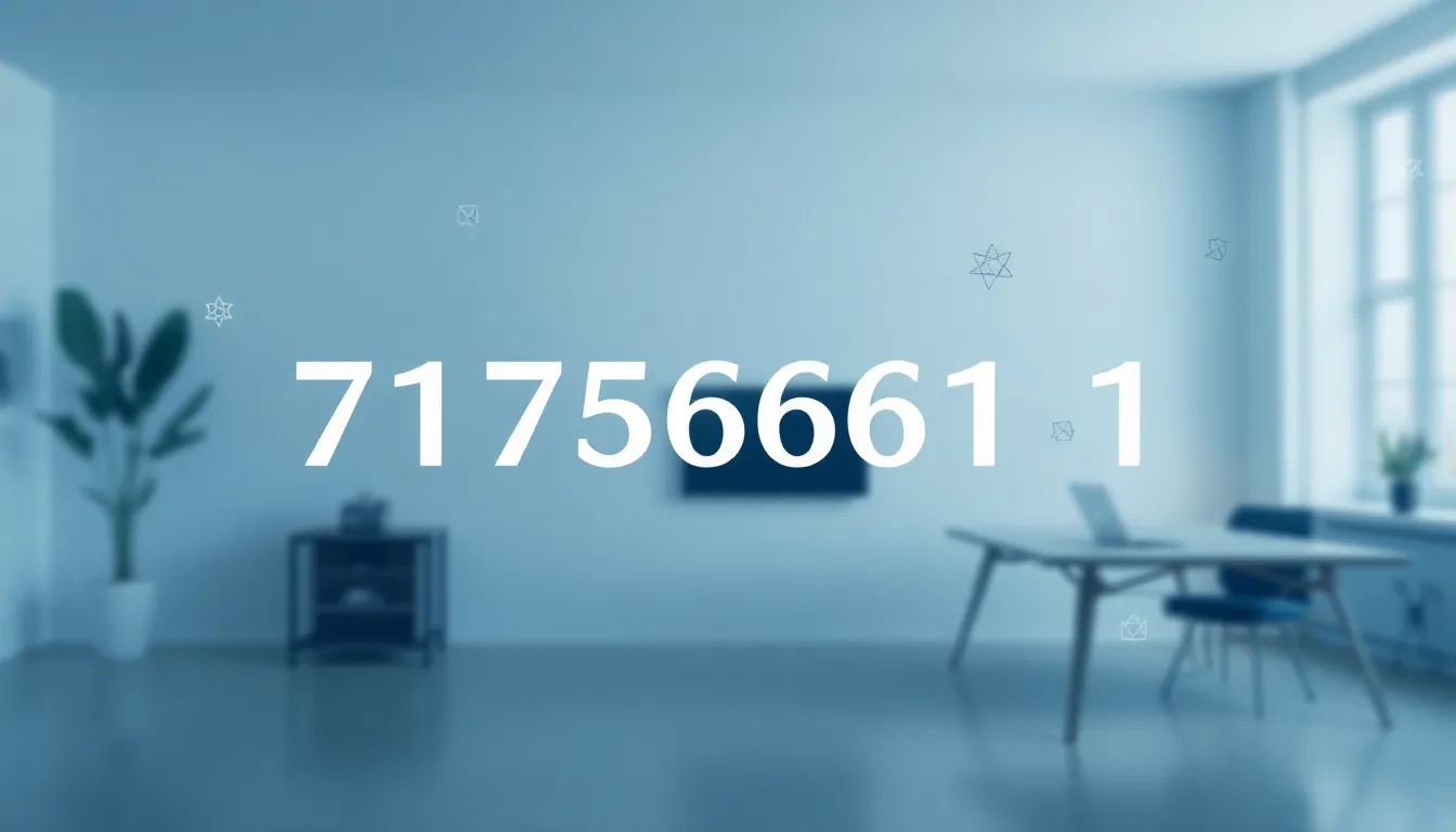 Stylized representation of the number 7175666161 with abstract geometric elements.