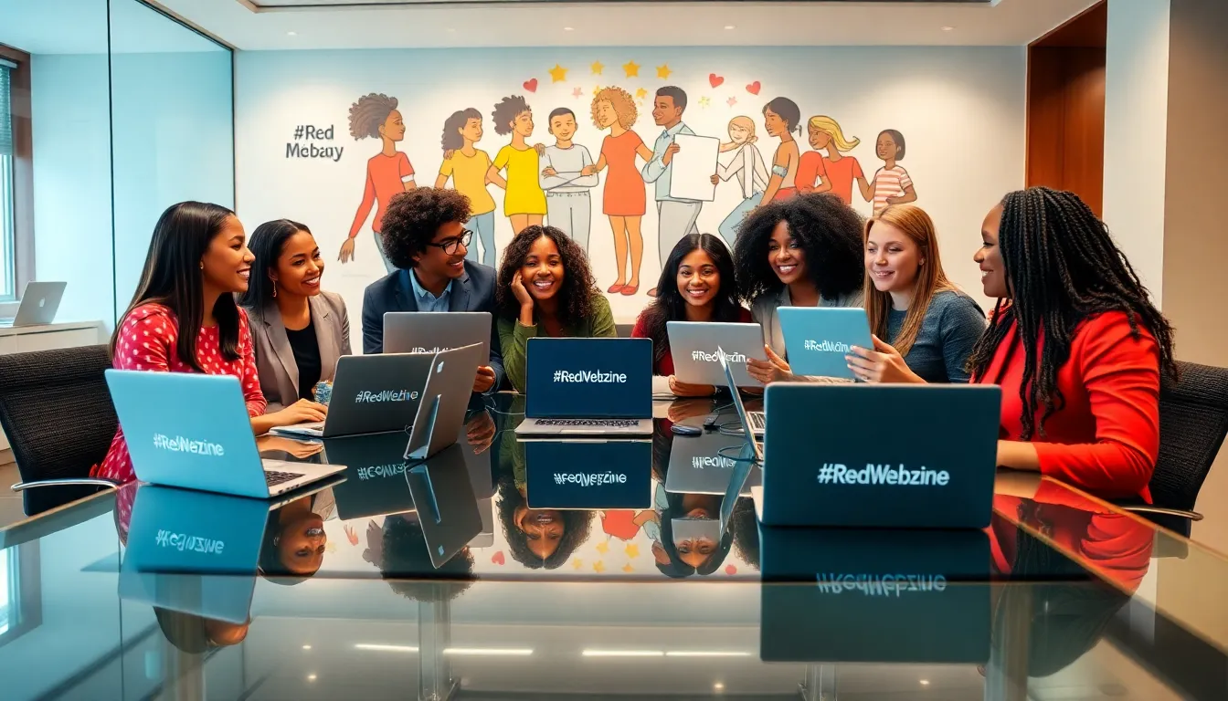 diverse team collaborating in a modern office setting.