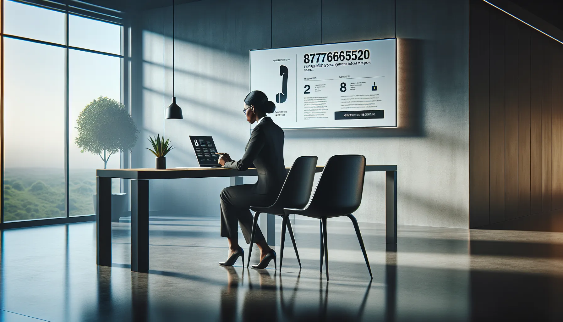 professional in an office using smartphone to ensure safe communication.