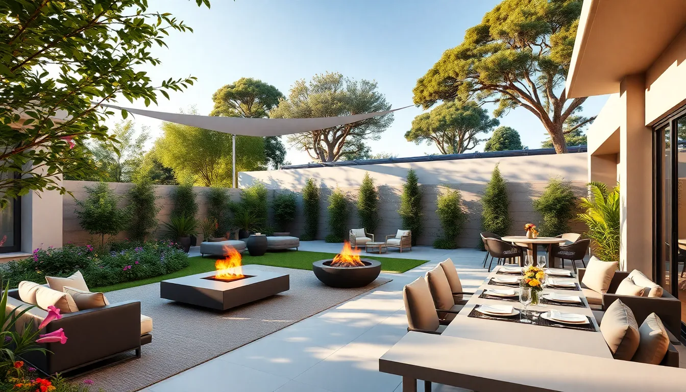luxurious outdoor living space with stylish seating and nature.