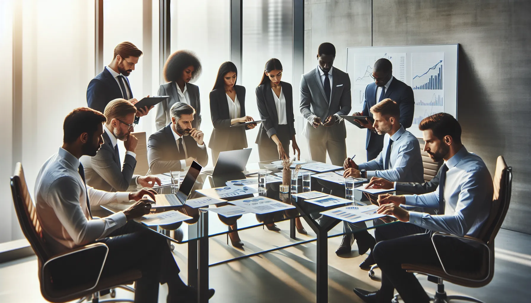diverse team discussing strategies to raise capital in a modern office.