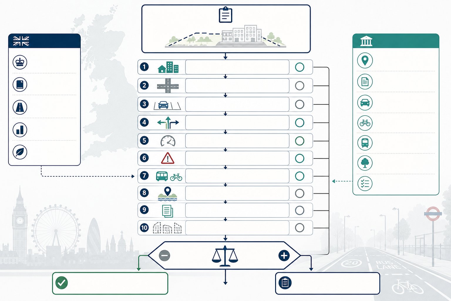 UK planning flowchart for deciding if a transport assessment is needed.