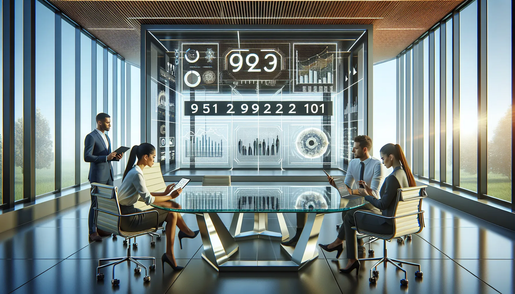 team analyzing the significance of a numeric code in a modern office.