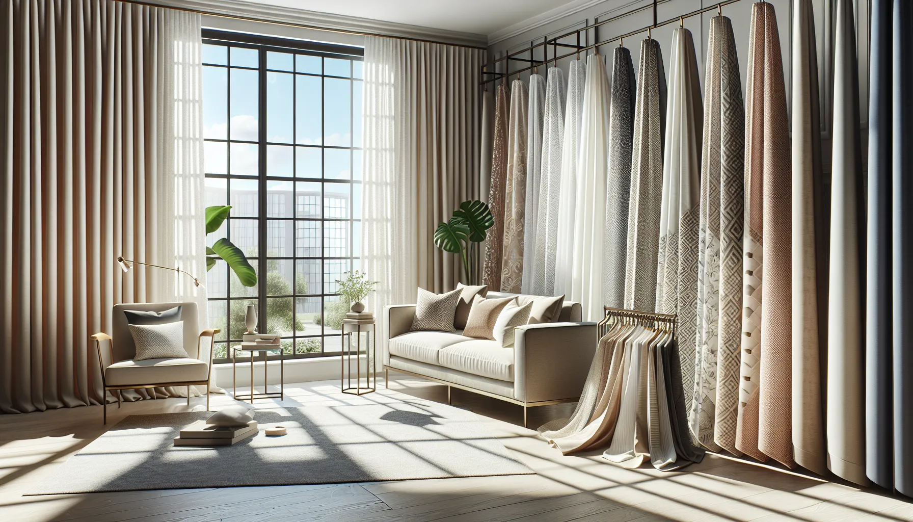 various net curtain styles in a stylish living room setting.