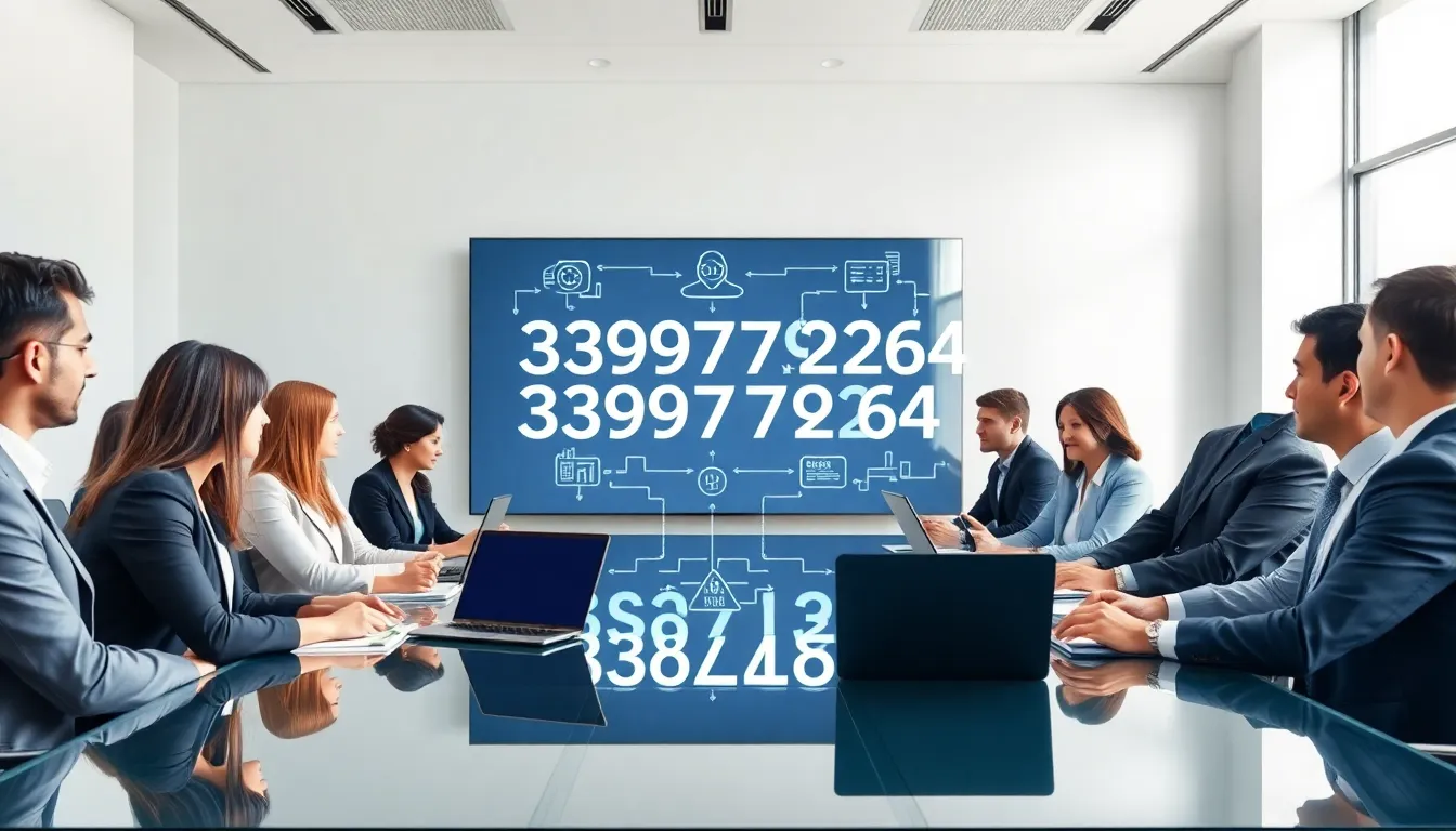 diverse team discussing data management in a modern office.