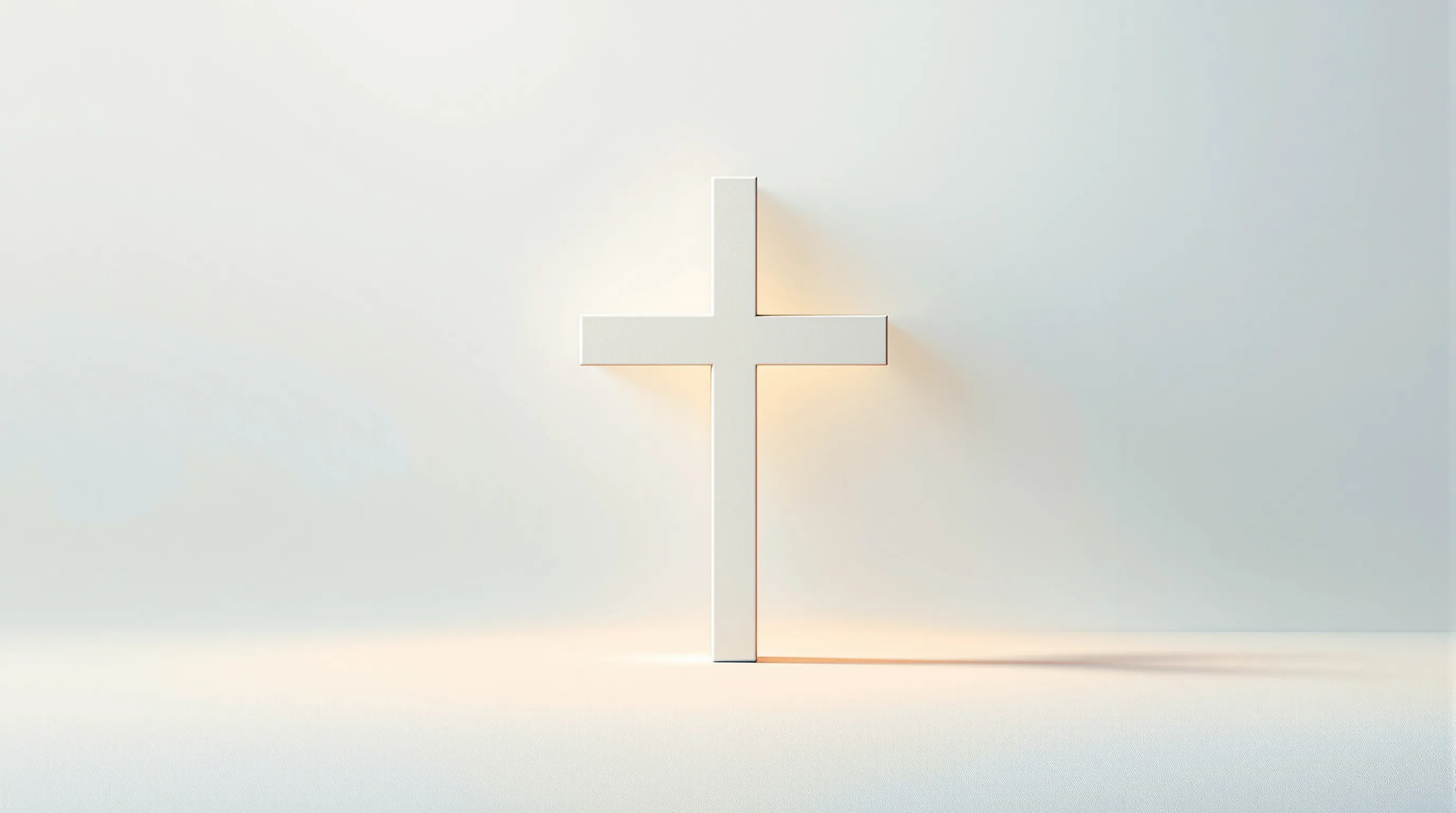 A minimalist cross against a soft gradient background with subtle light.