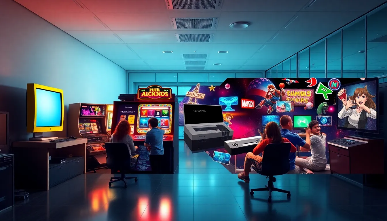 collage of video game history from the 1950s to the 2000s.
