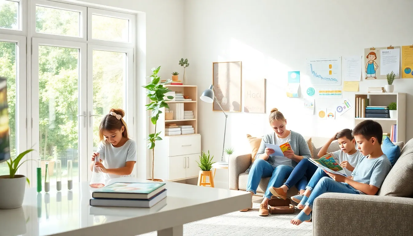 family homeschooling in a bright, flexible learning environment.