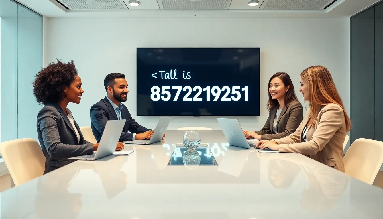 diverse team collaborating in a modern office about a toll-free number.