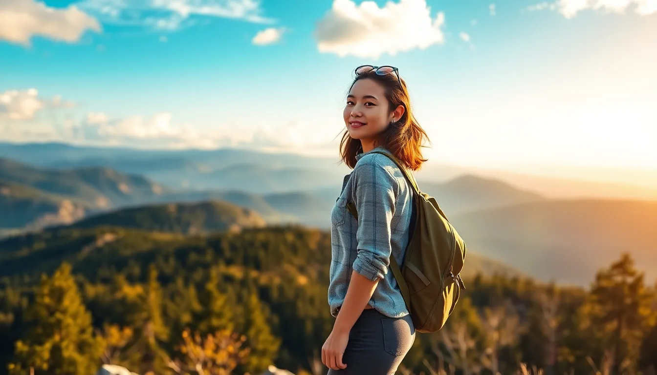 solo traveler enjoying a scenic overlook in nature.