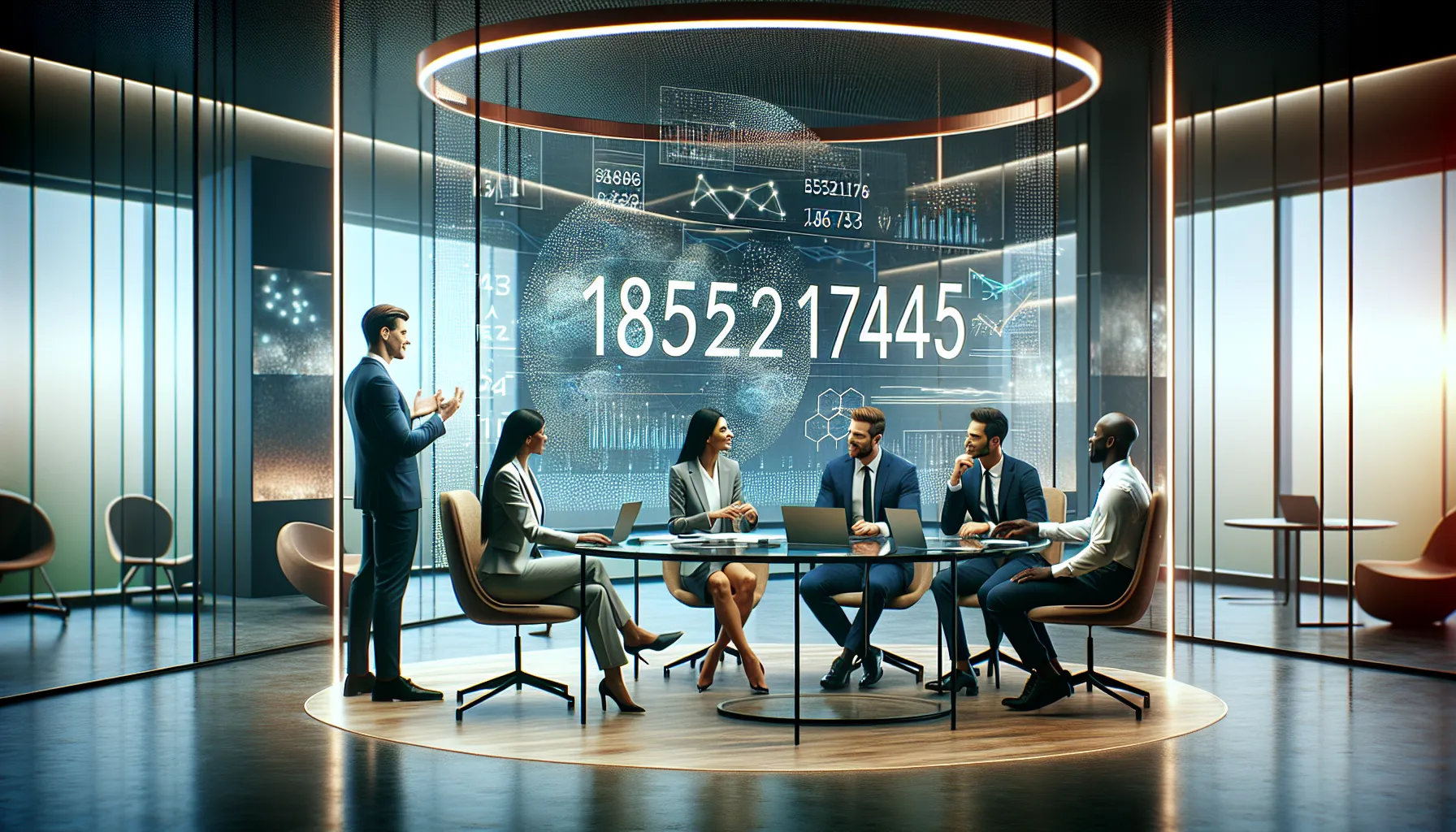 diverse team discussing mathematical properties in a modern office