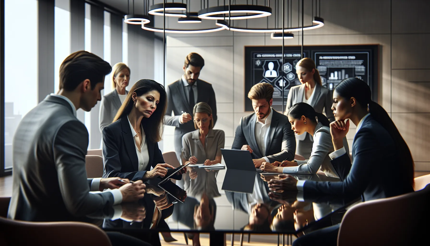 diverse team discussing risks of scam calls in a modern office.