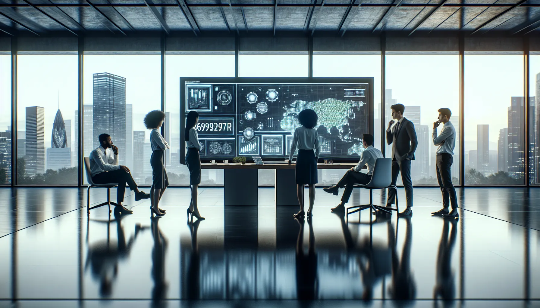 diverse team discussing Bn6922297R in a modern office.