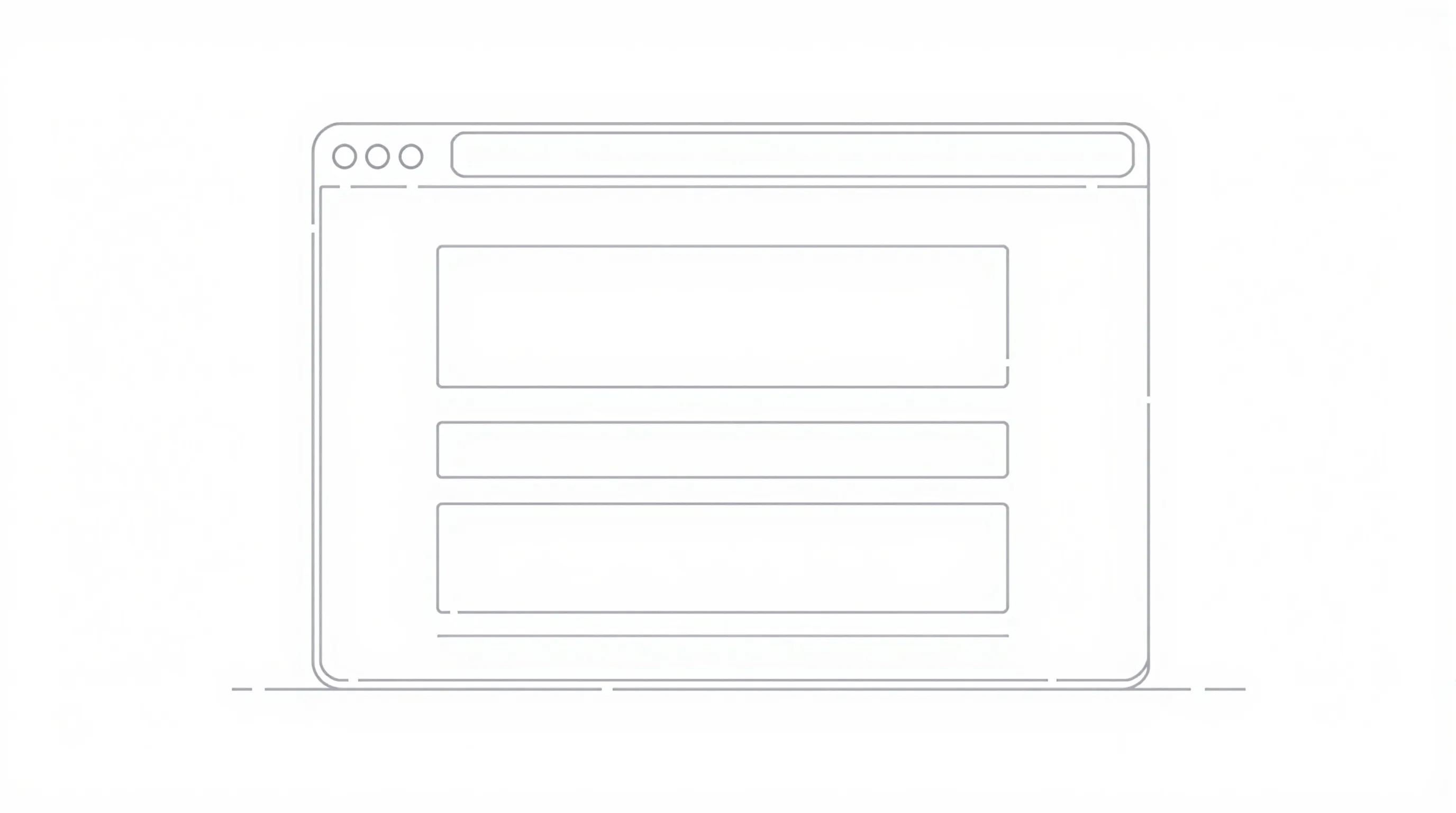 Minimalist browser window showing content loading progressively as user scrolls down webpage.