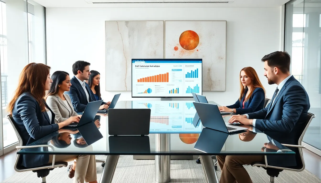 diverse real estate team collaborating in a modern office setting.