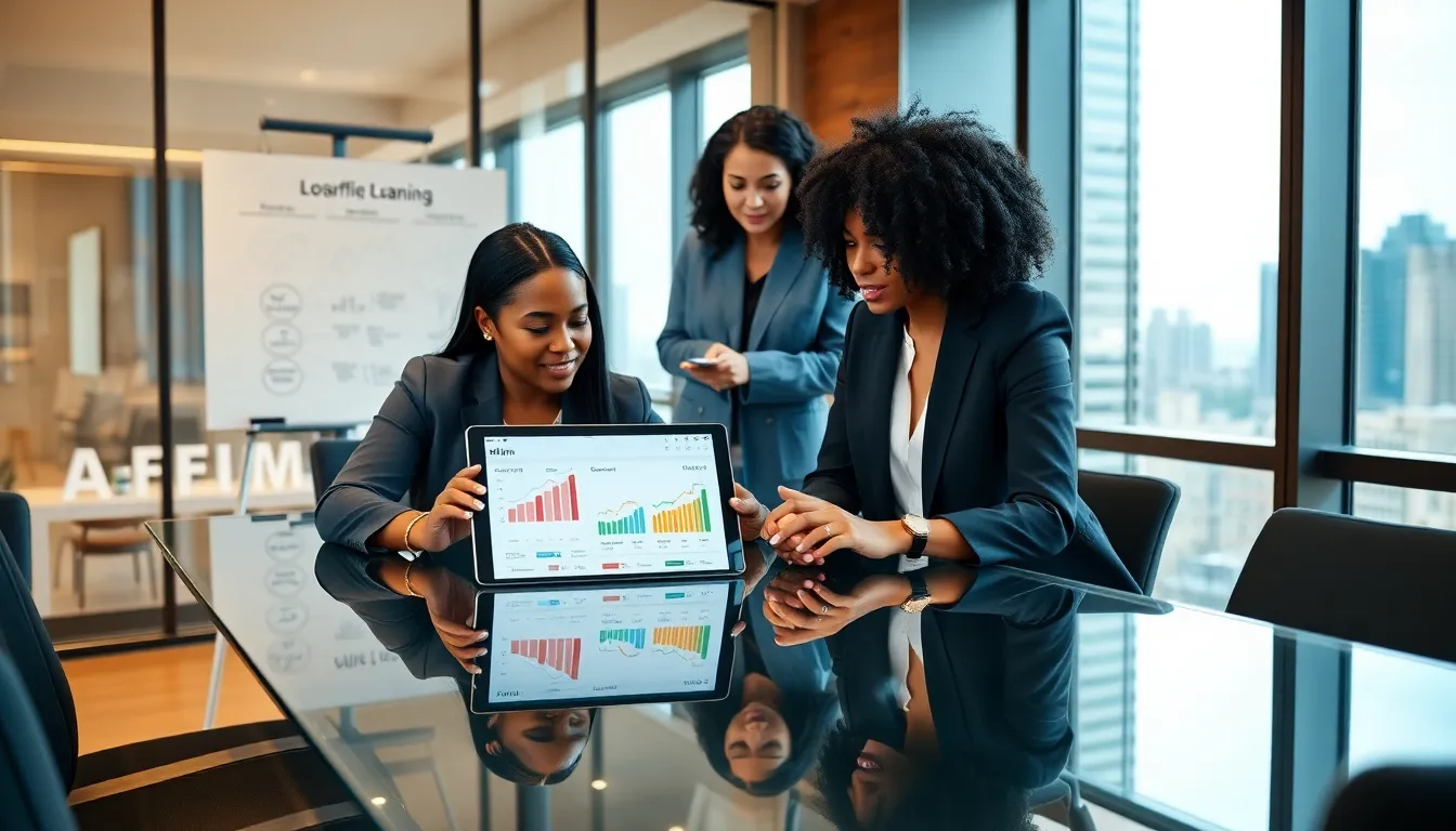 diverse team discussing financing options in a modern office.