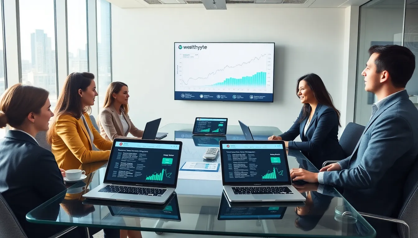 diverse professionals collaborating in a modern office setting.