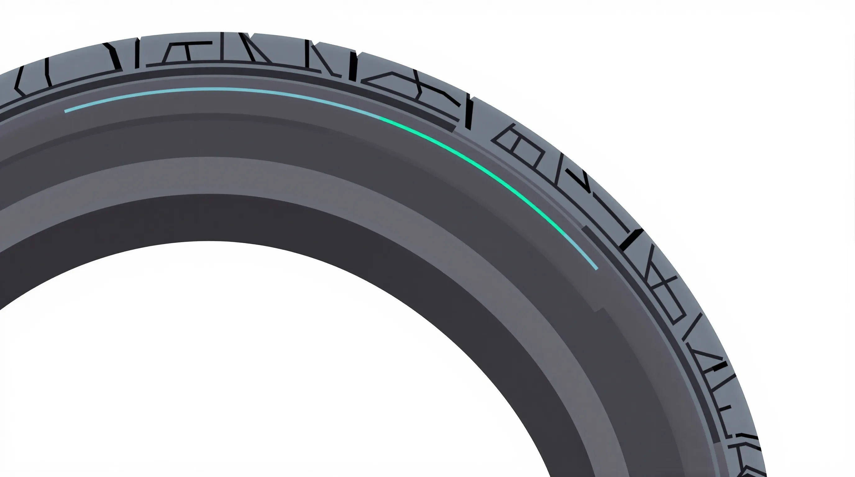 A minimalist car tire illustration with simple road icon on white background.