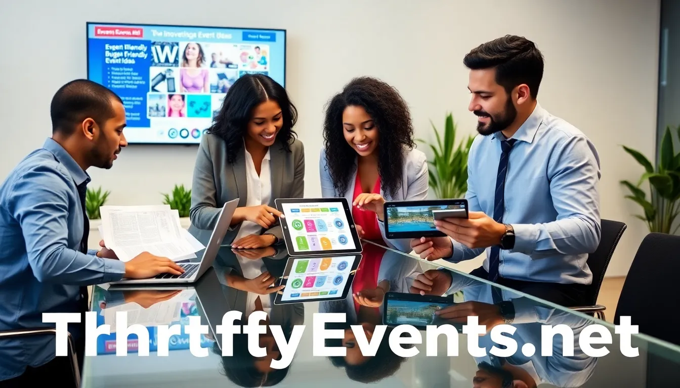 diverse event planners collaborating in a modern office.