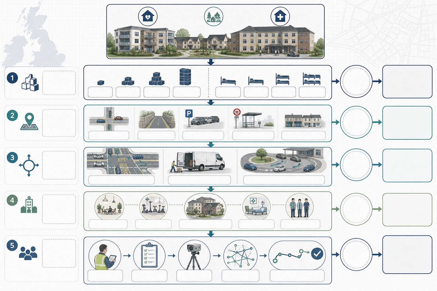 Decision infographic for when later living schemes need transport assessment.