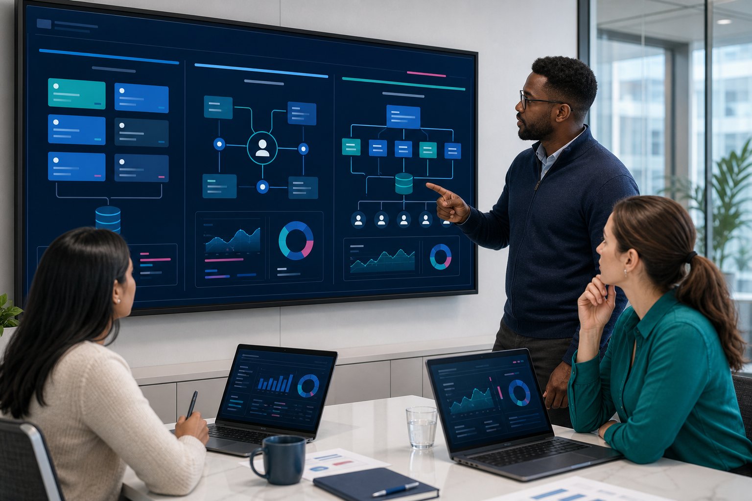 UK team comparing client portal options on a modern dashboard.