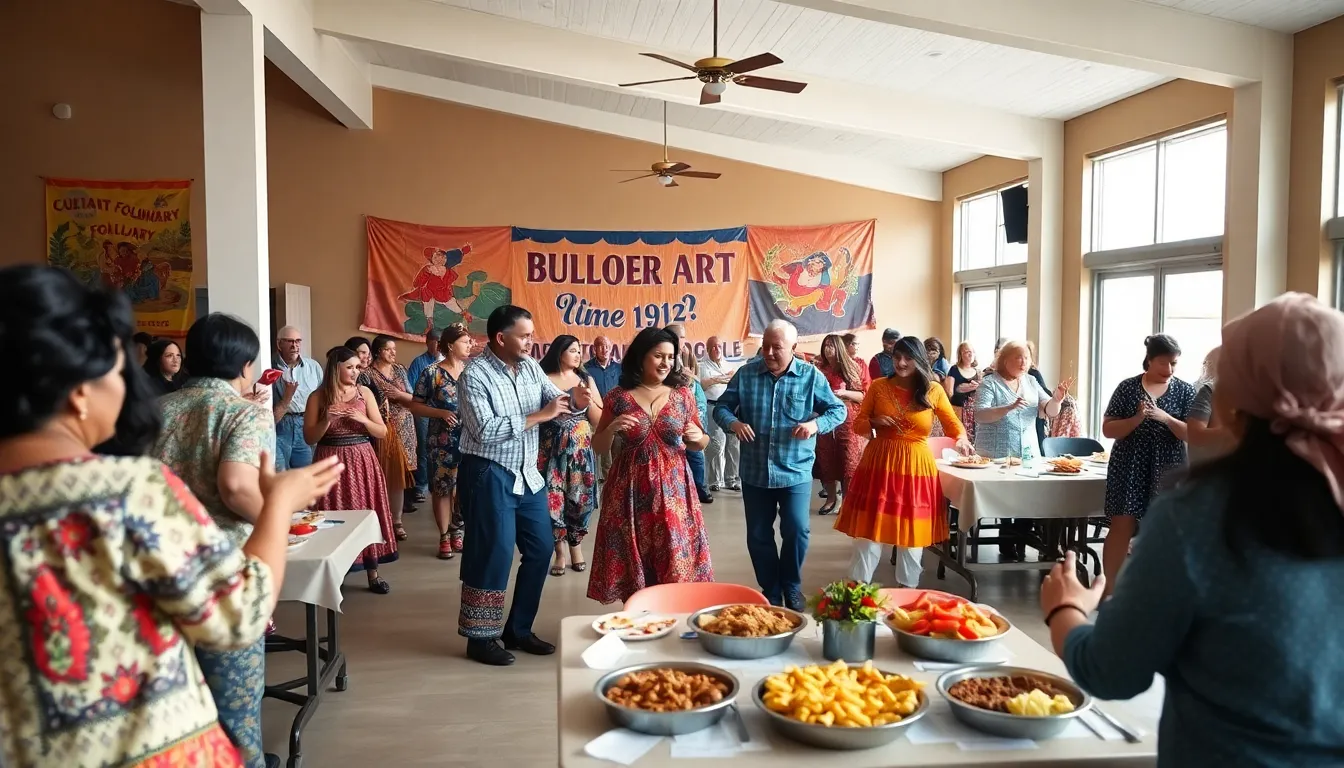 diverse community celebrating culture in a vibrant festival setting.