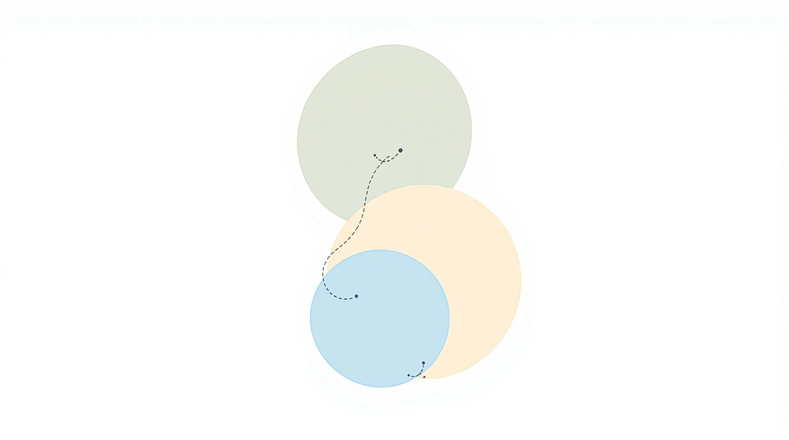 Three overlapping circles in soft colors representing grandparents, parents, and newborn child.