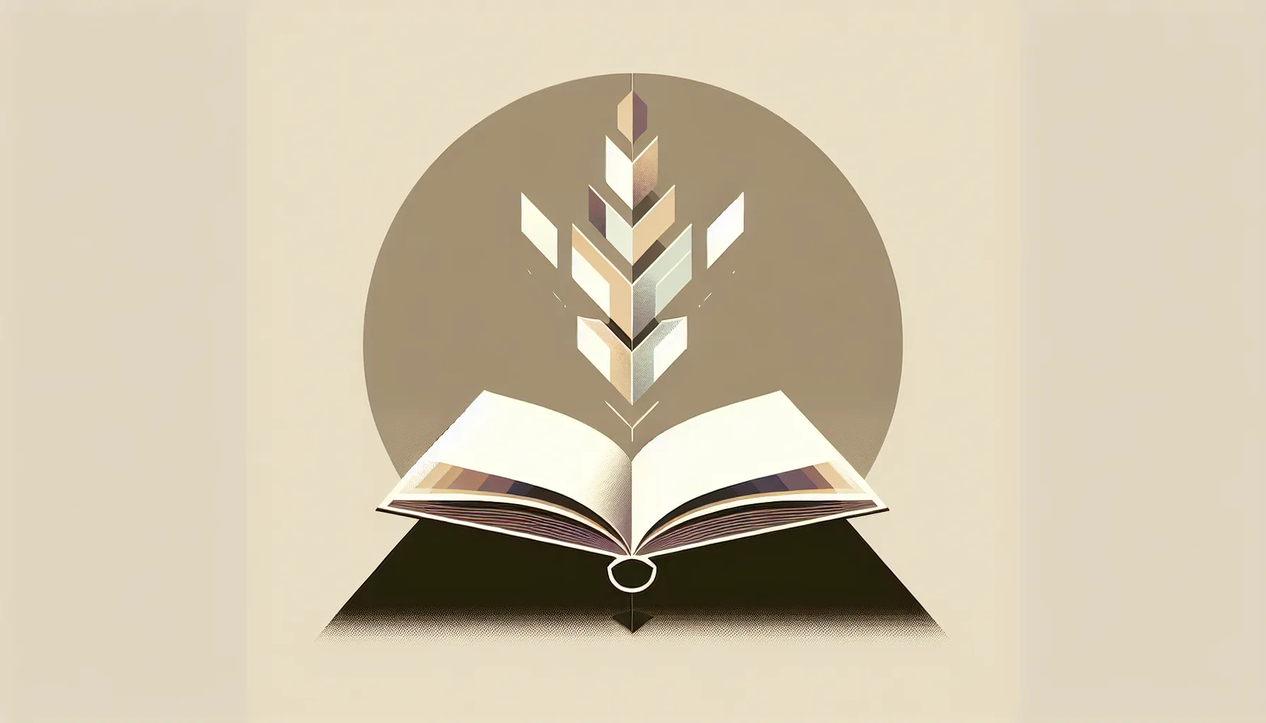 Open book with transformation symbol representing literary analysis