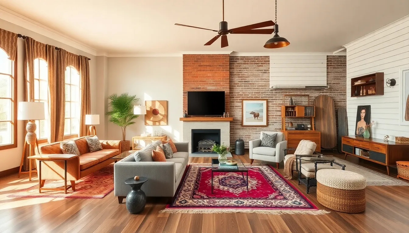 interior showcasing diverse house decor styles in a modern setting.