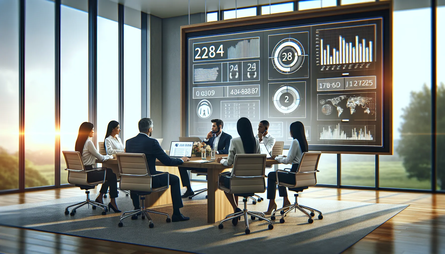 diverse team collaborating in an office about toll-free number applications.