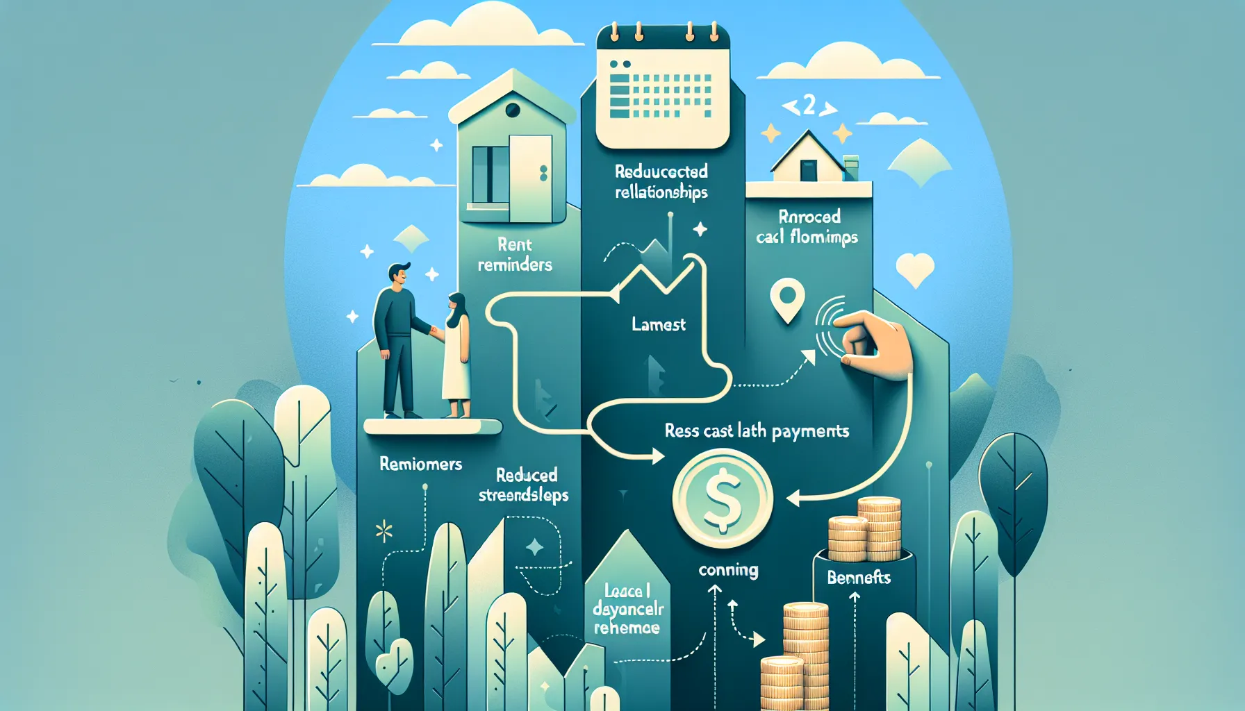 infographic showing the benefits of rent reminders for Pleasant Hill landlords and tenants