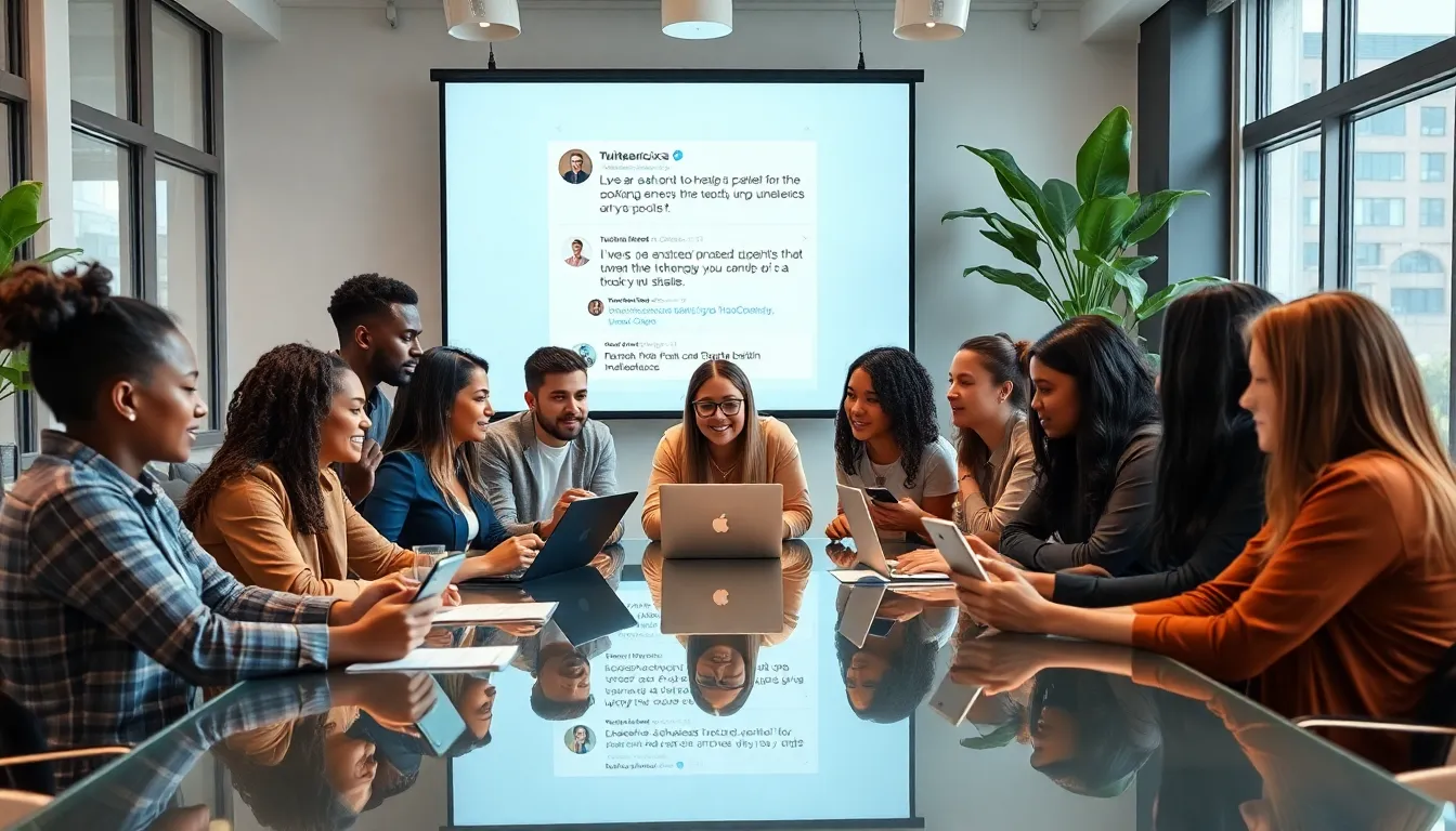 diverse team discussing Tuitaerica in a modern office setting.