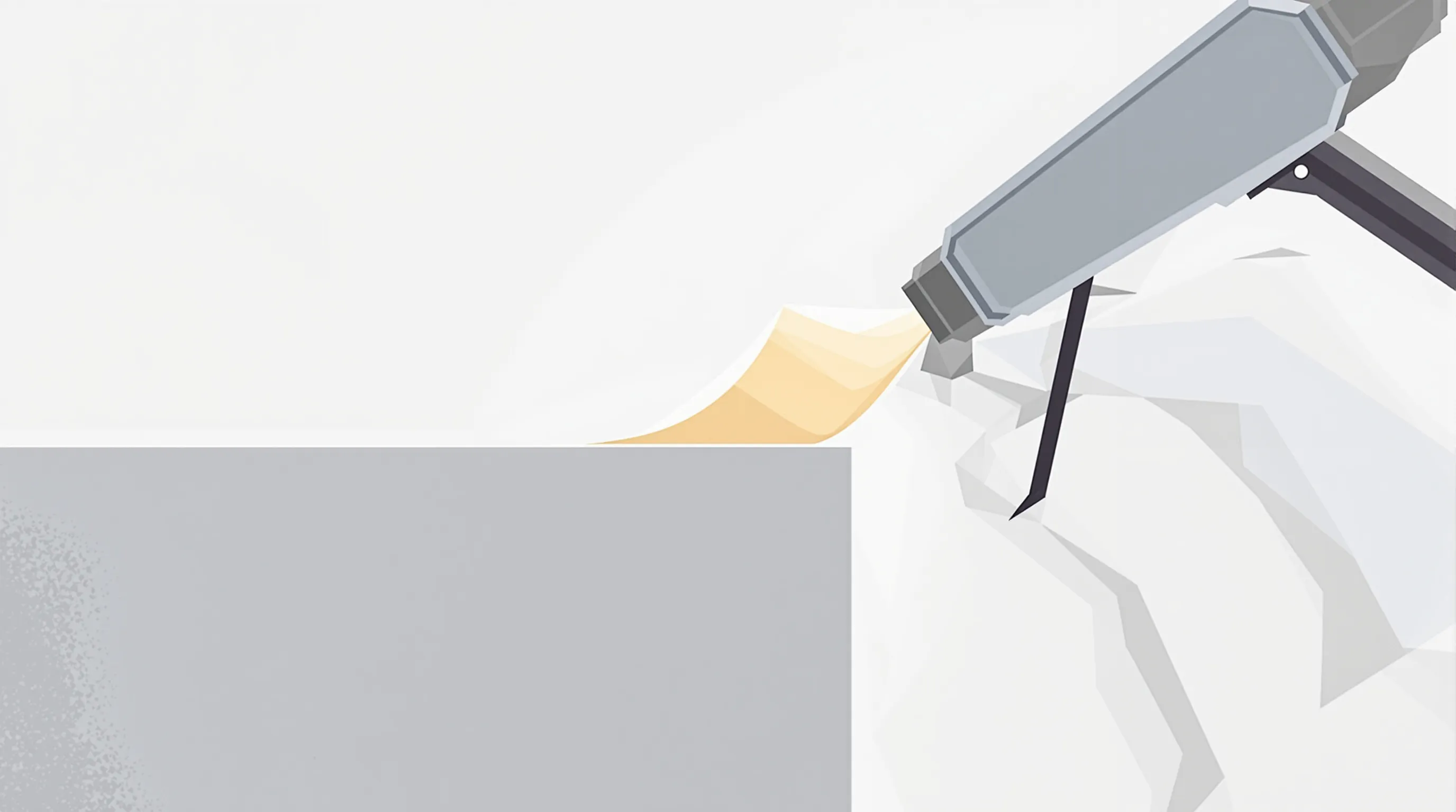Construction foam being applied to the edge of a building block using a foam gun.