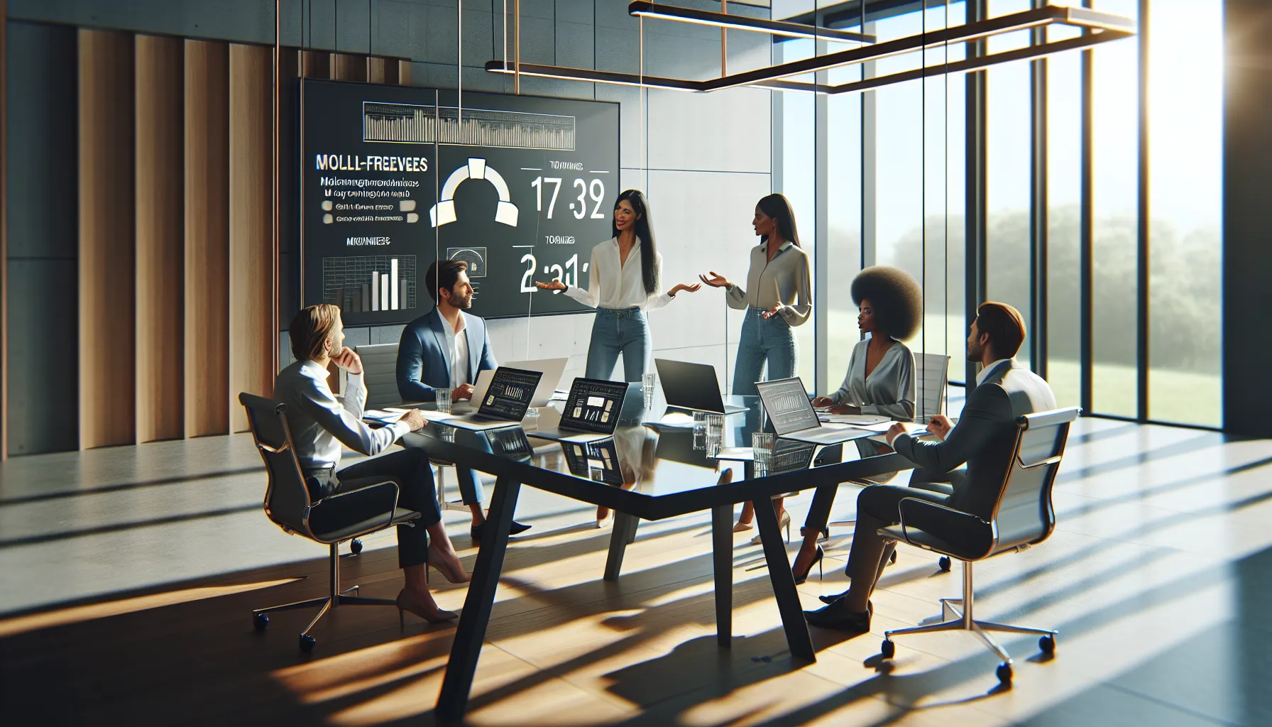 diverse team discussing toll-free number misconceptions in a modern office.