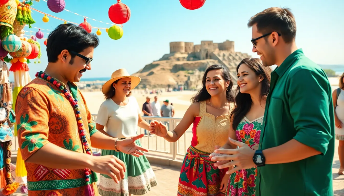 diverse family enjoying a cultural dance workshop in Mexico.