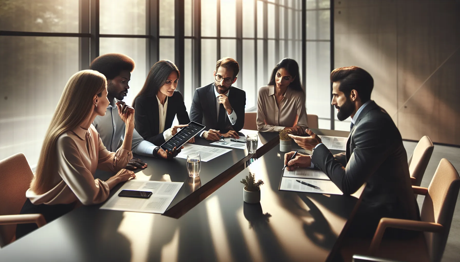 diverse team discussing communication issues in a modern office.