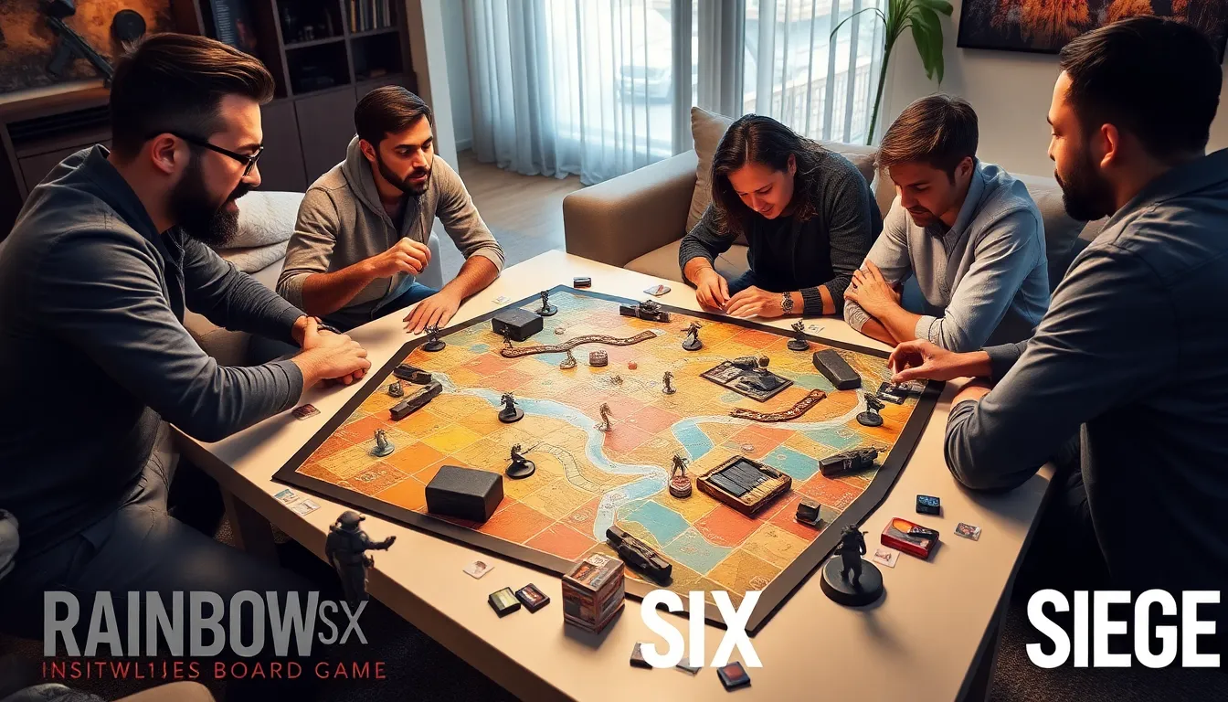 diverse players engaged in a tactical board game setting.