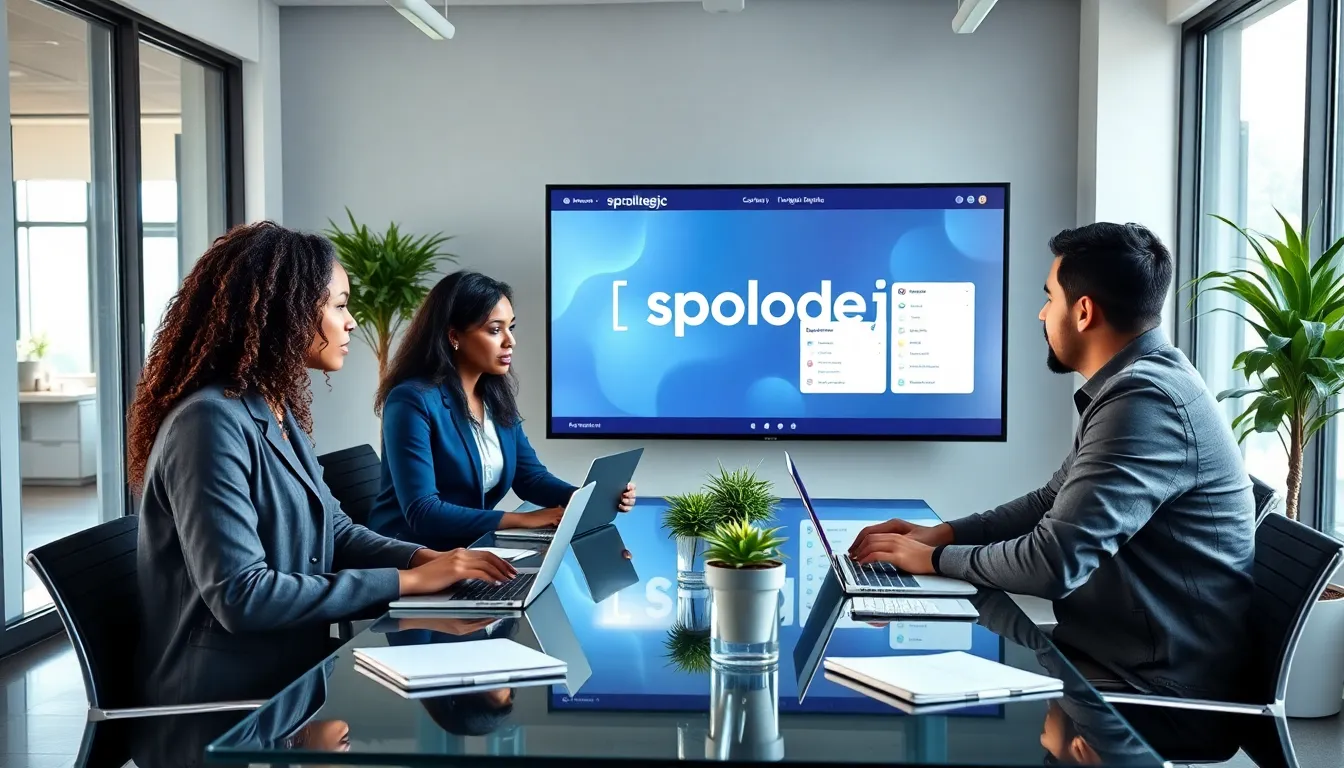 professionals collaborating on college admissions in a modern office.