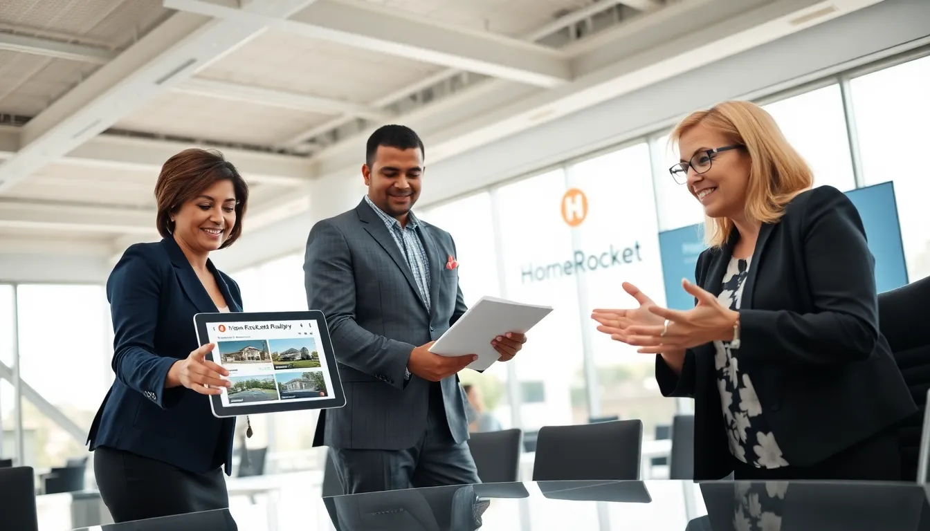 agents collaborating in a modern office for HomeRocket Realty.