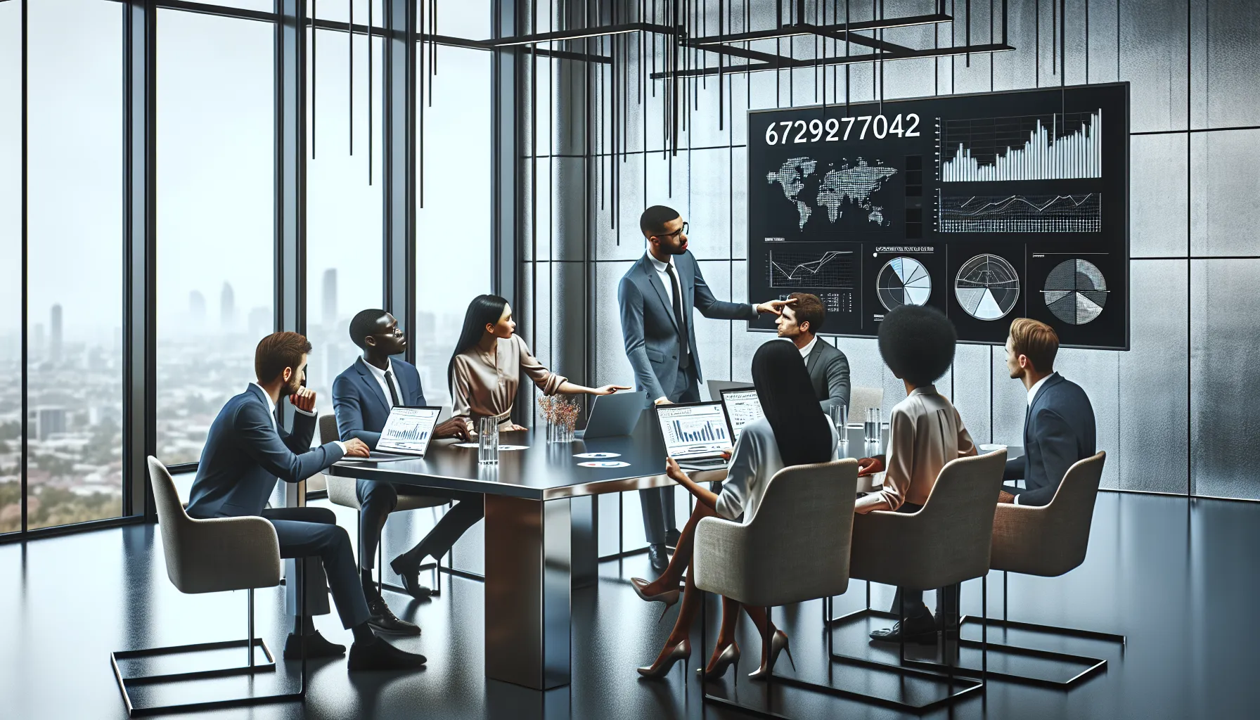 diverse team collaborating in a modern office setting.