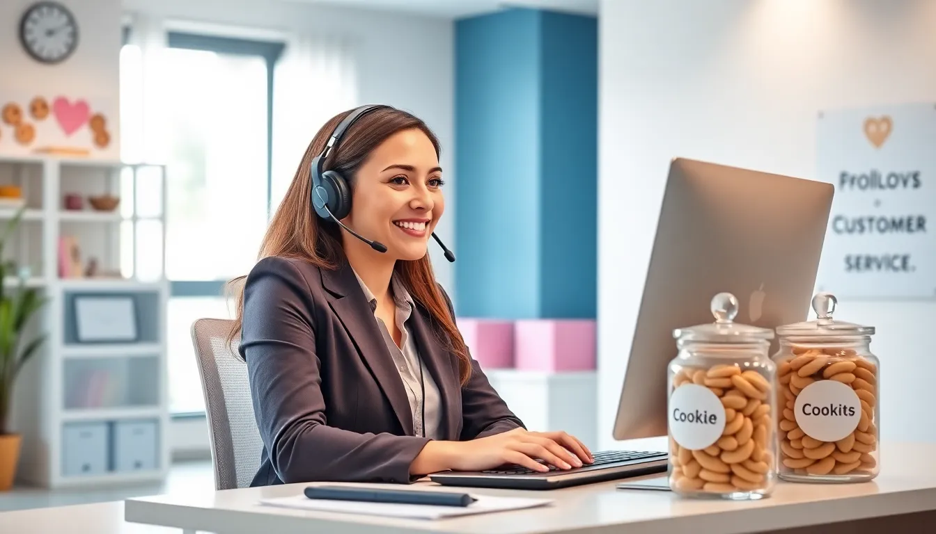 customer service representative in a modern office setting.